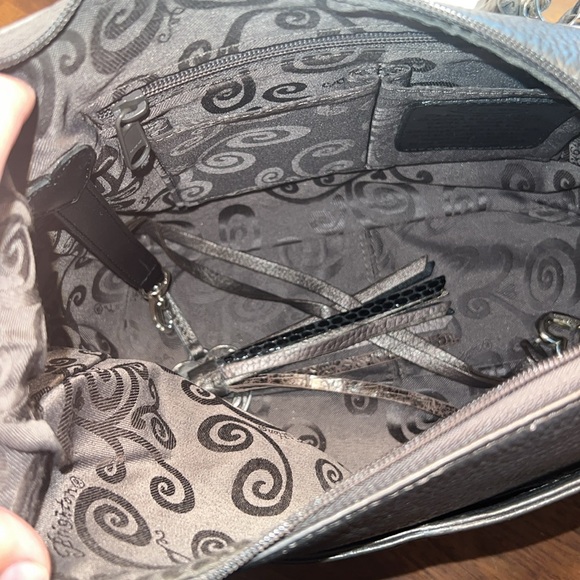 Brighton Barbados Pebbled Leather Braided Strap Hobo Shoulder Bag - Picture 9 of 14